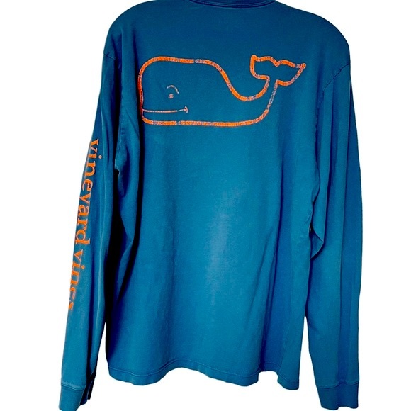 Vineyard Vines Blue Whale Logo Pocket Long Sleeve T-Shirt From 2014 Men’s Medium - Picture 1 of 5